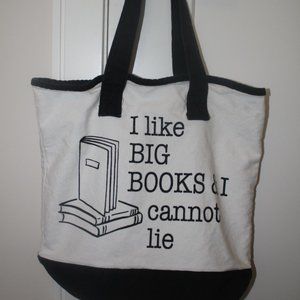 Cute Indigo Tote 'I like Big Books & I cannot Lie'